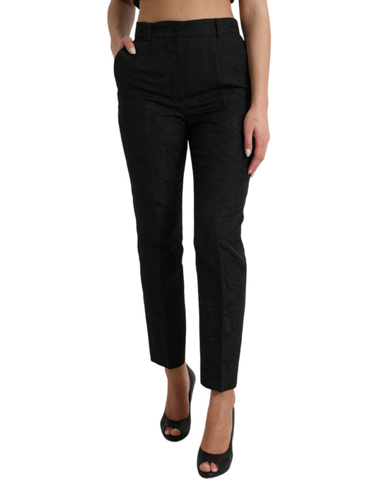 Pair of black pants with a high waist and wide leg