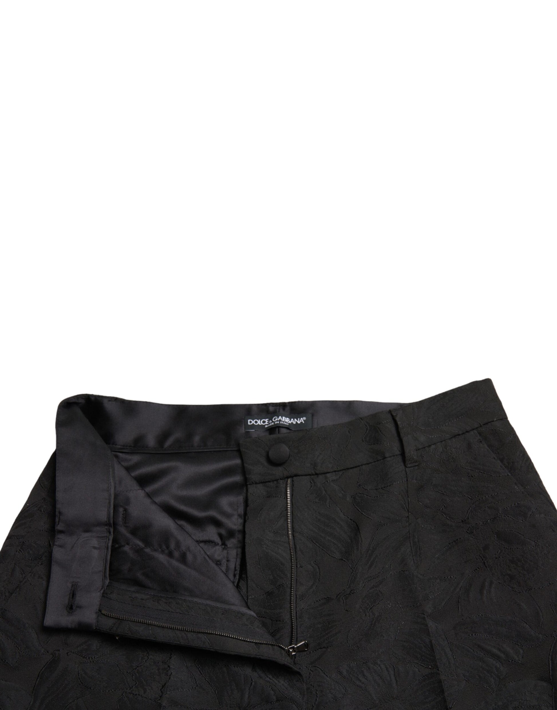 Black pants with a zippered front pocket