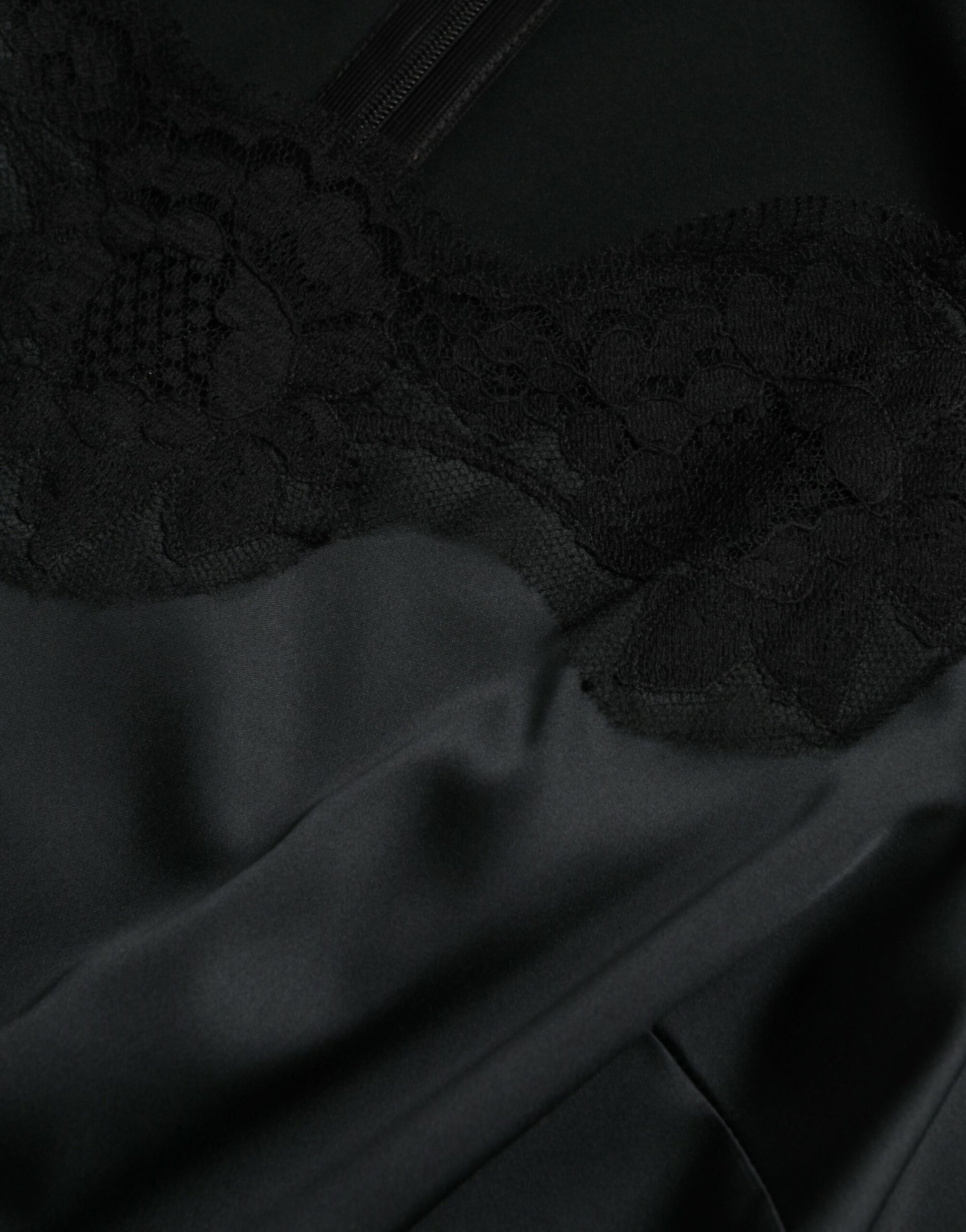 A black lace trim sheath midi dress by Dolce & Gabbana
