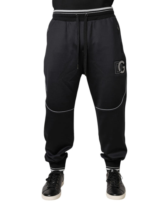 Black sweatpants with white stripe on side