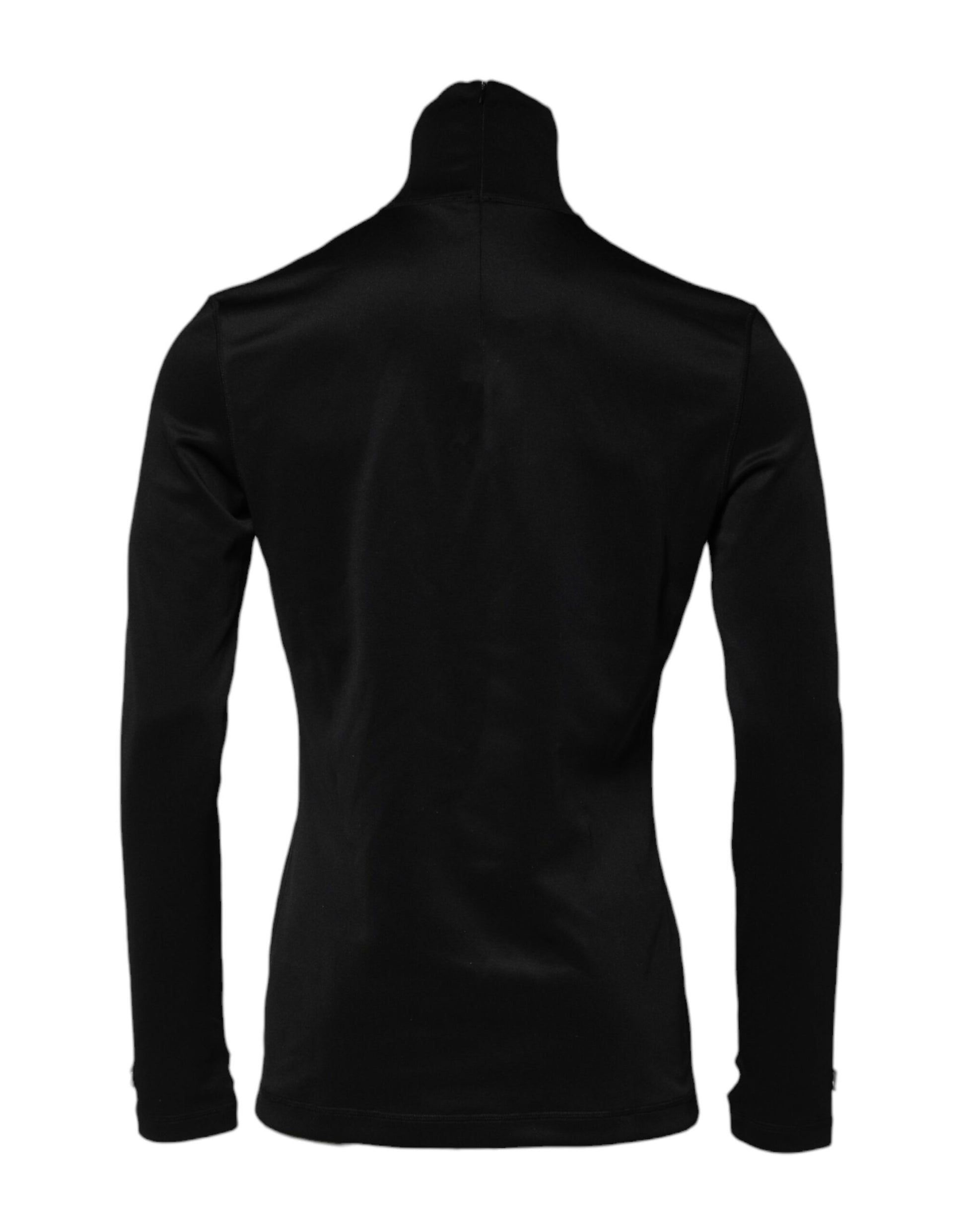 Black long sleeve top with high neckline