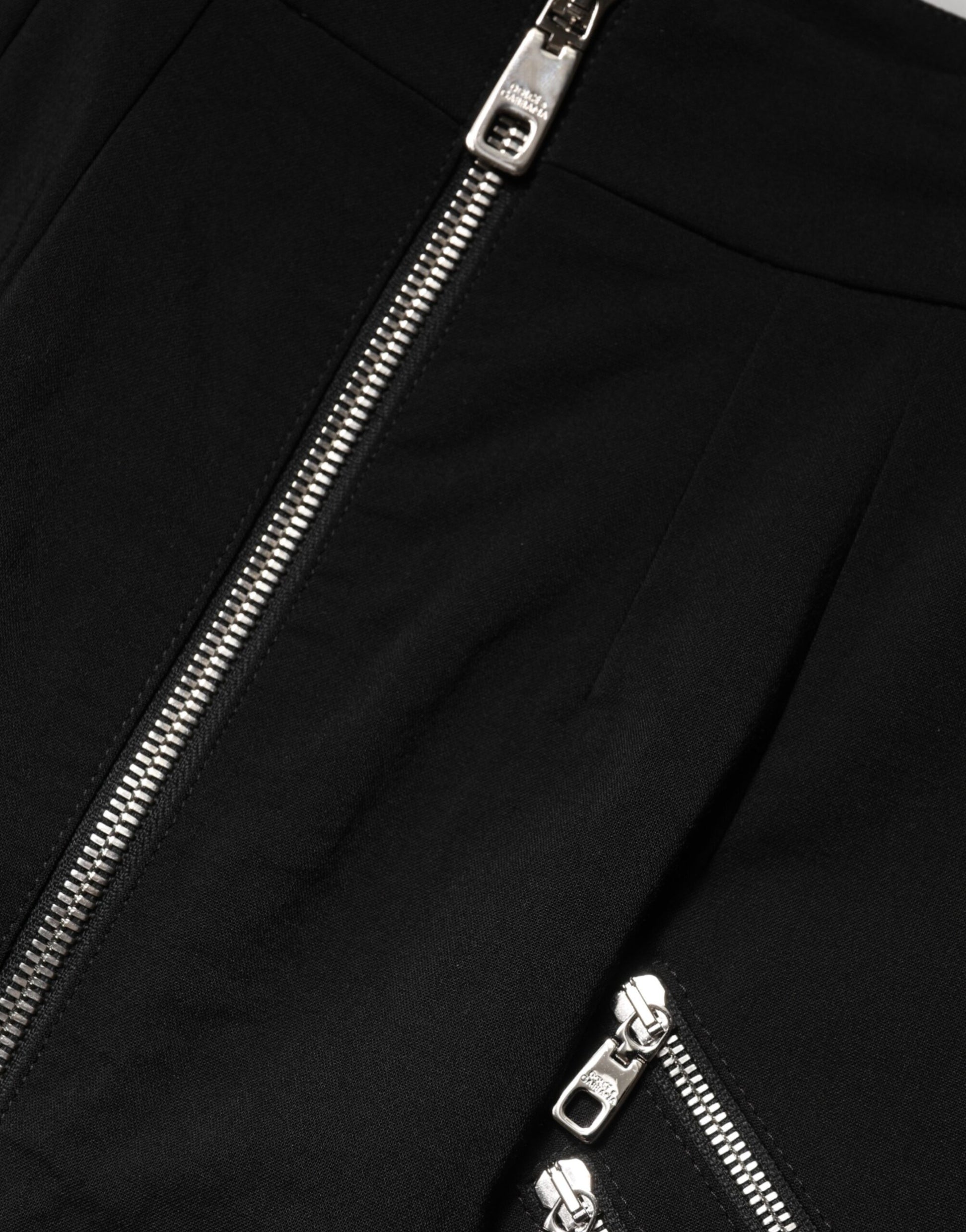 Black zippered jacket with silver zippers