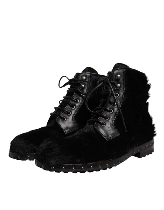 Pair of black fur lined boots