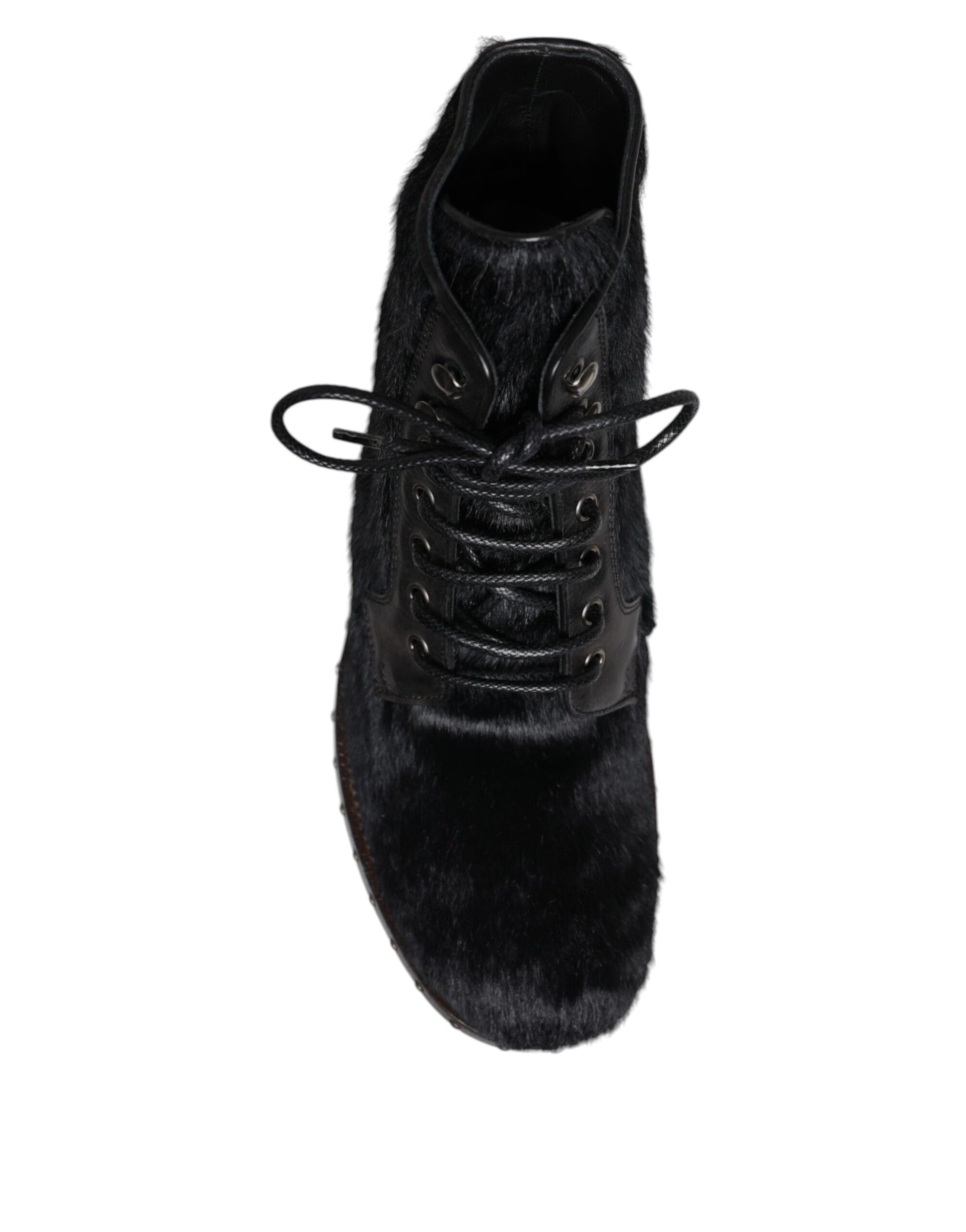 Black suede boot with laces and zipper