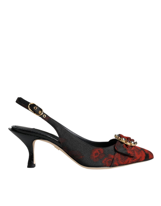 High heel shoe with red design on toe