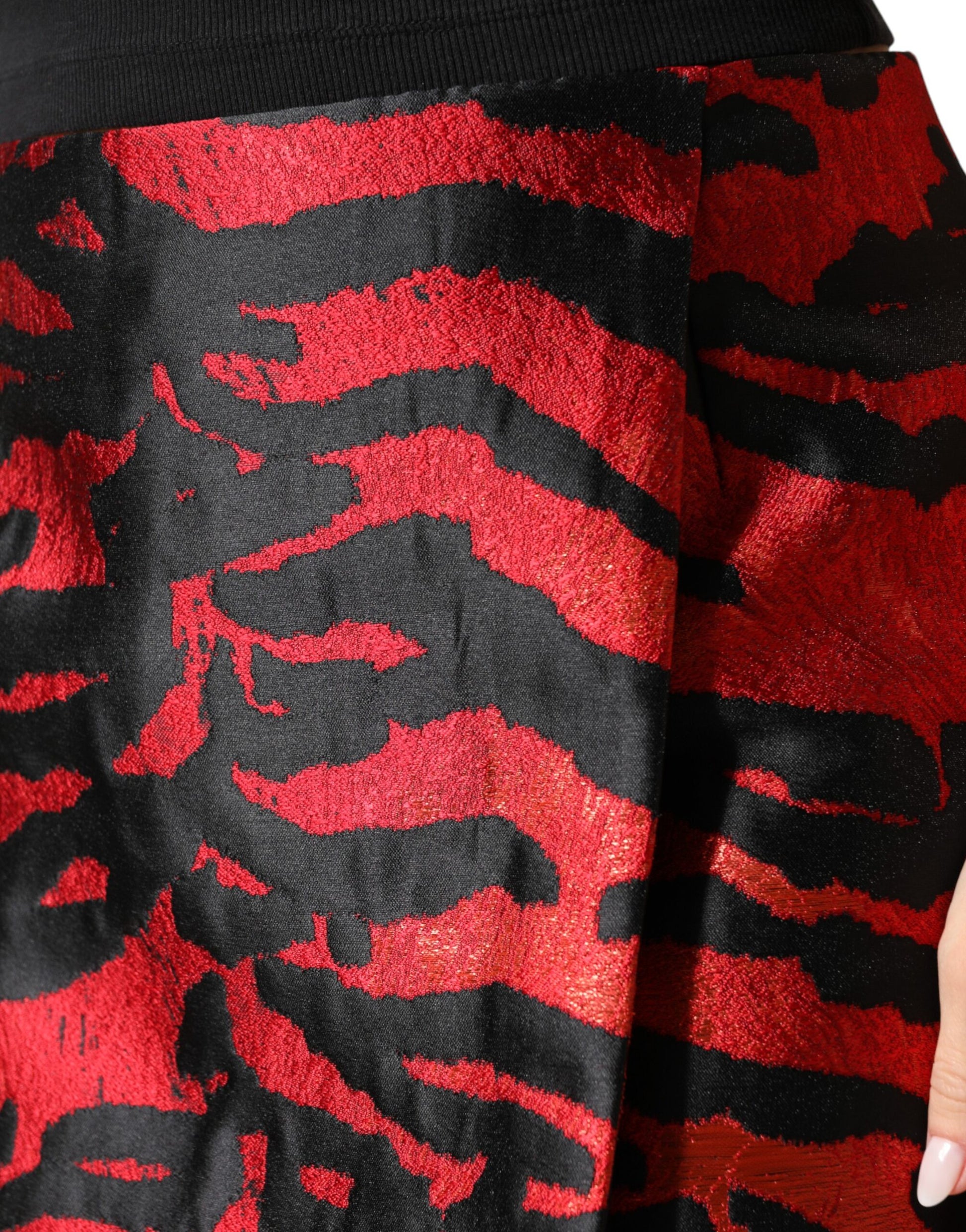Red and black zebra print leggings