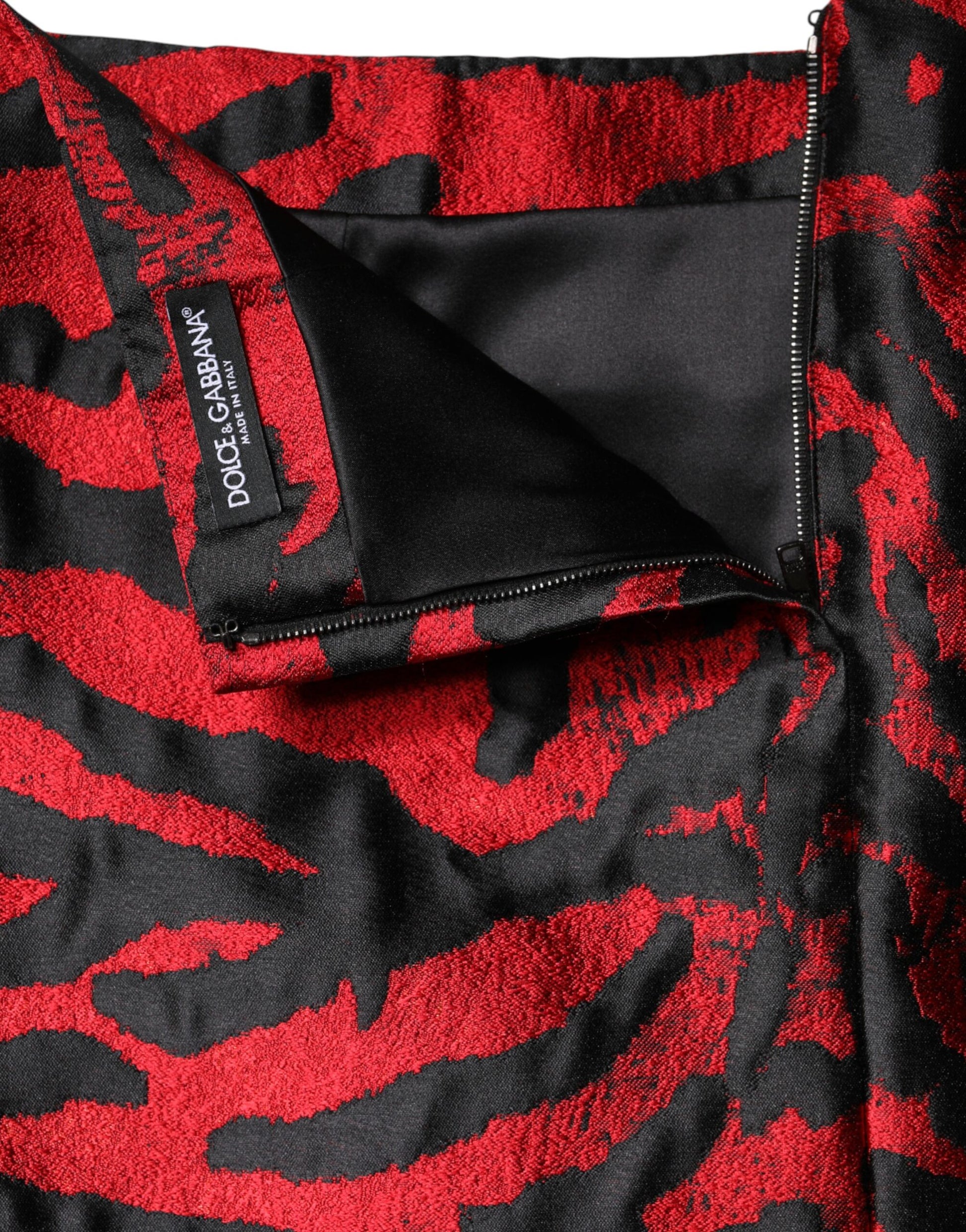 Red and black patterned fabric