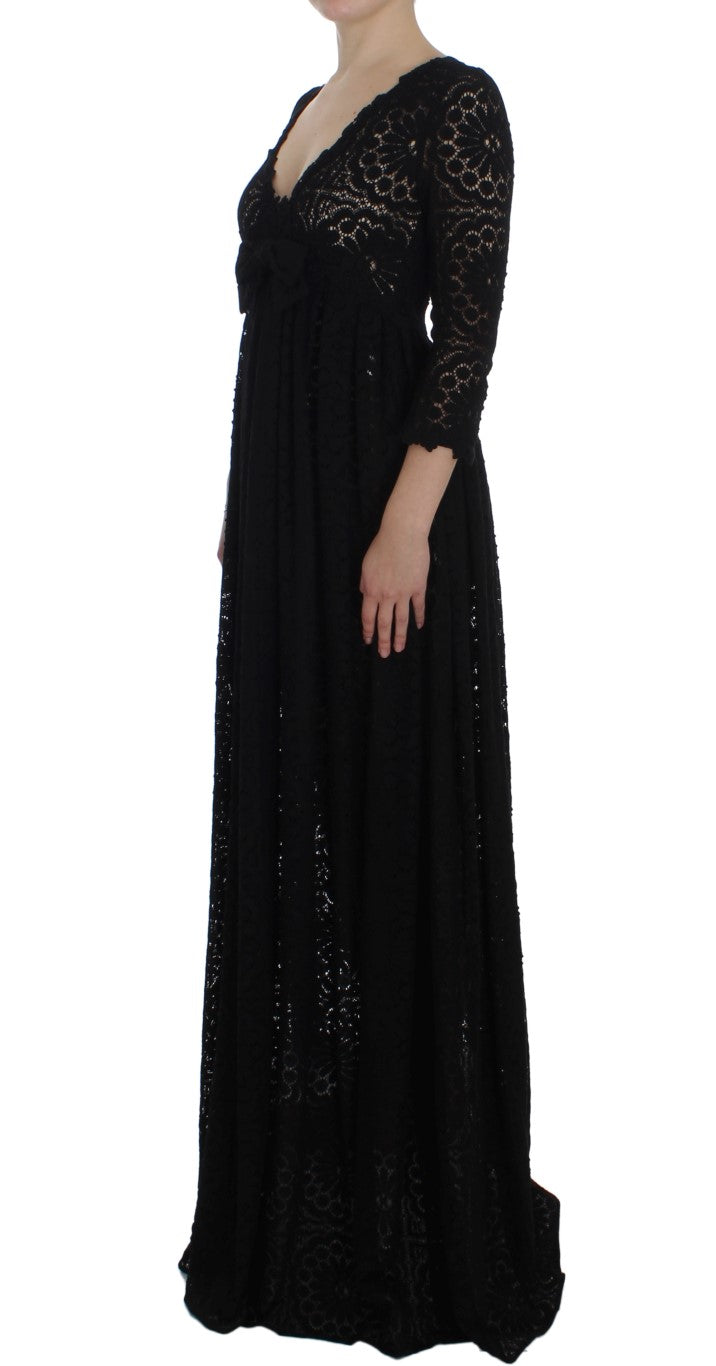 Long black lace dress