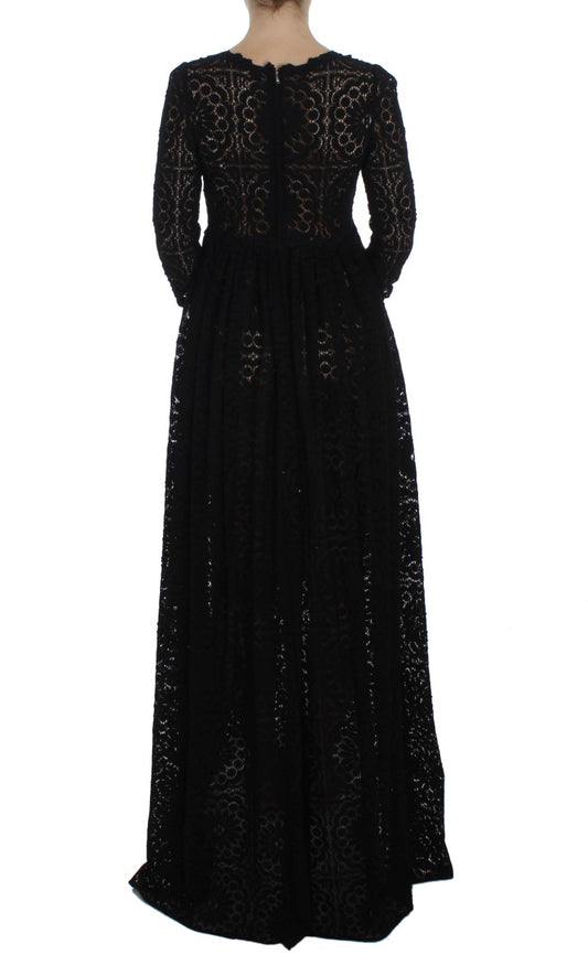 Long black lace dress