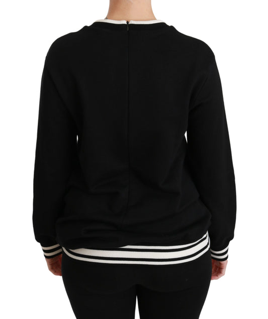 Black sweater with white stripe on sleeve
