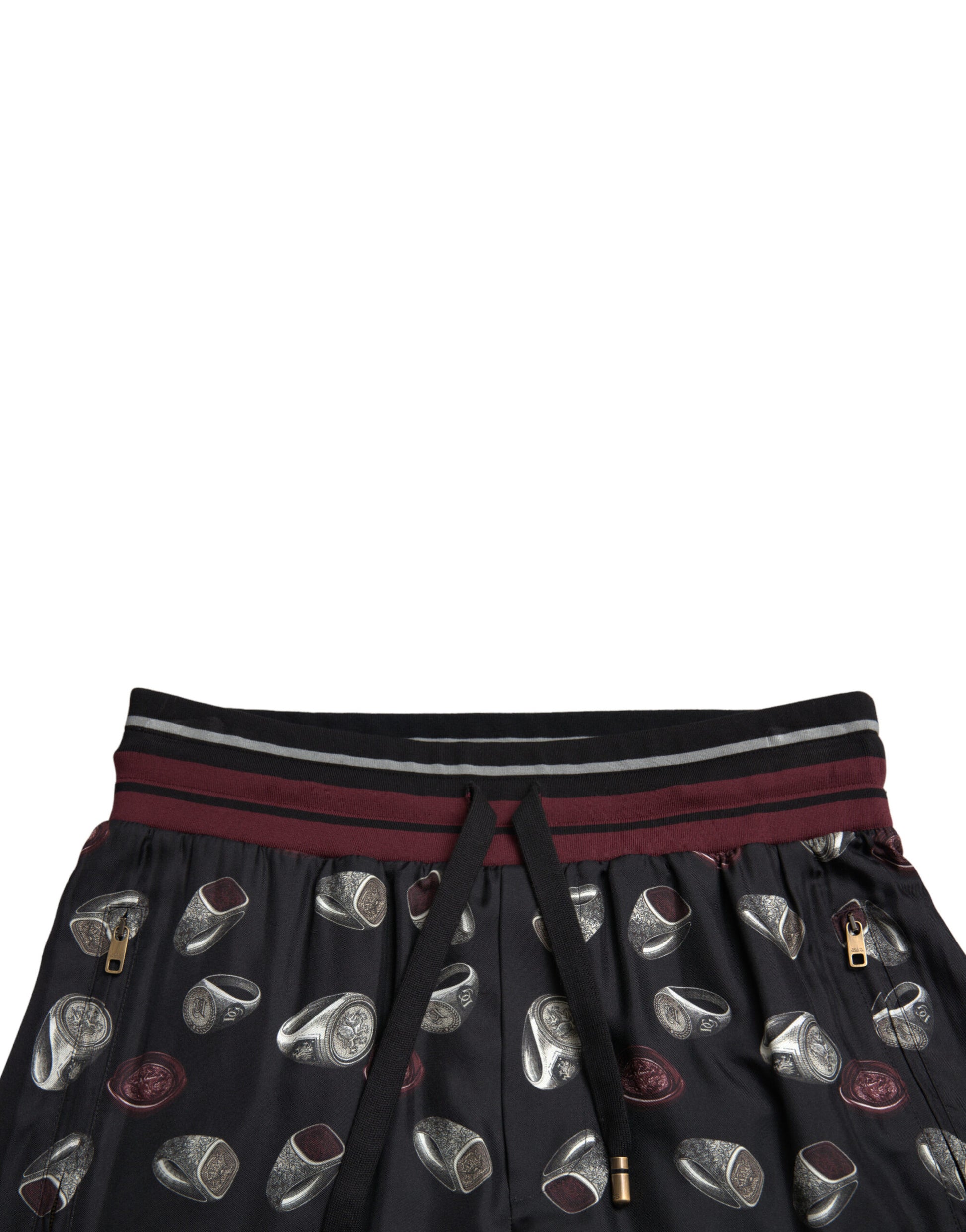Black skirt with sequins and a tie at the waist