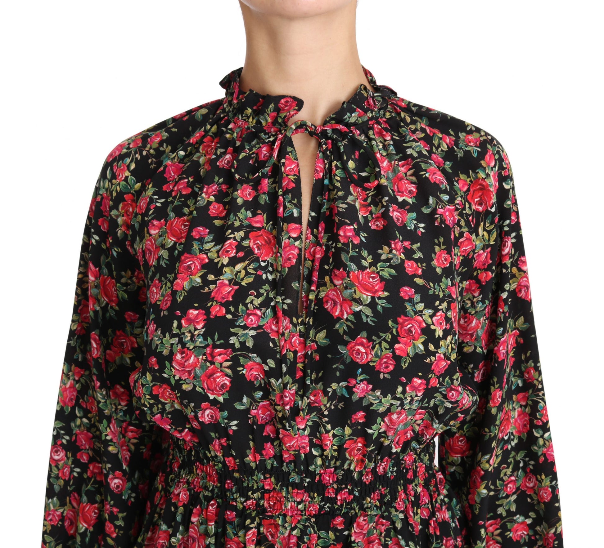 Floral print blouse with long sleeves