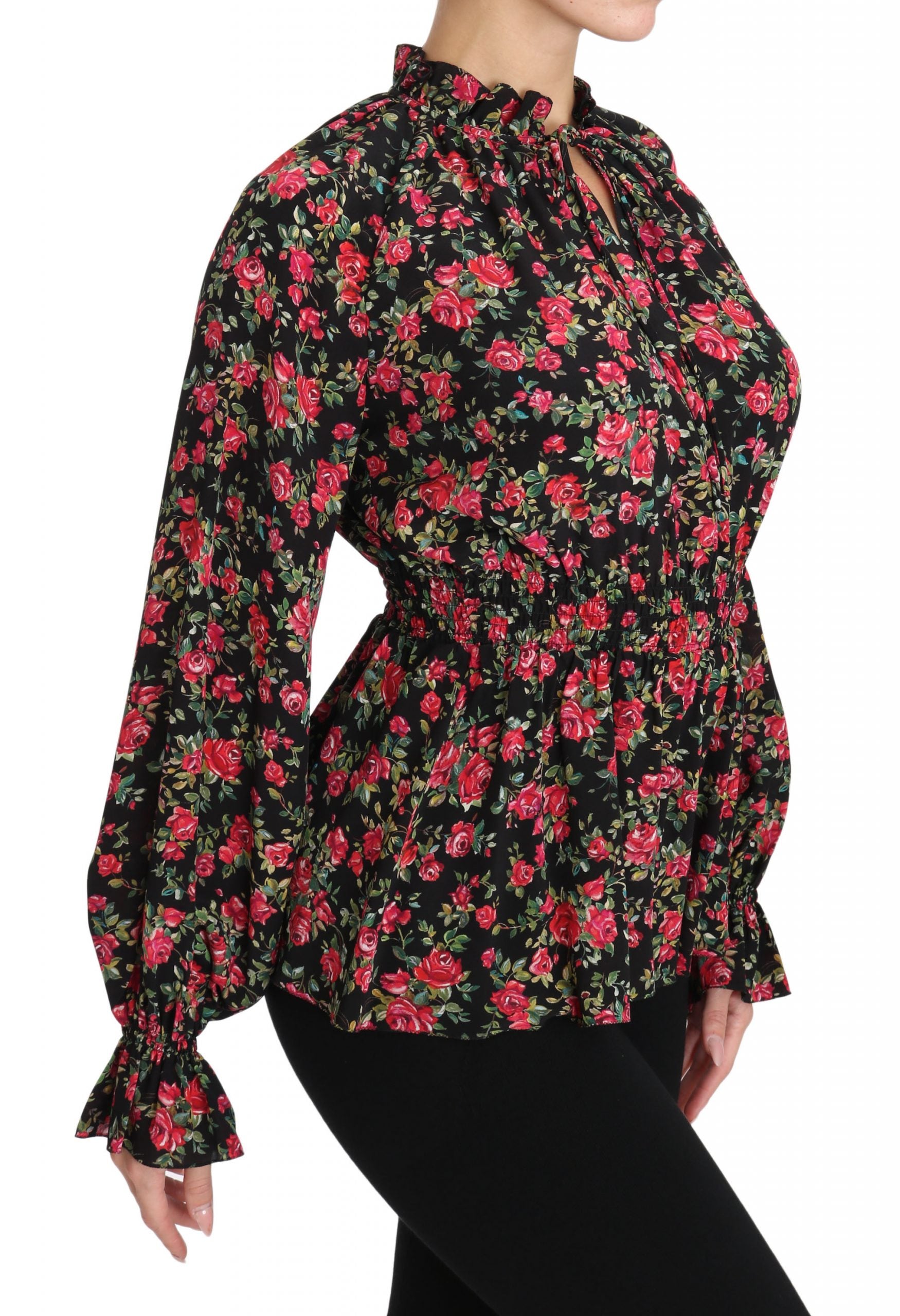 Long sleeve floral print blouse
