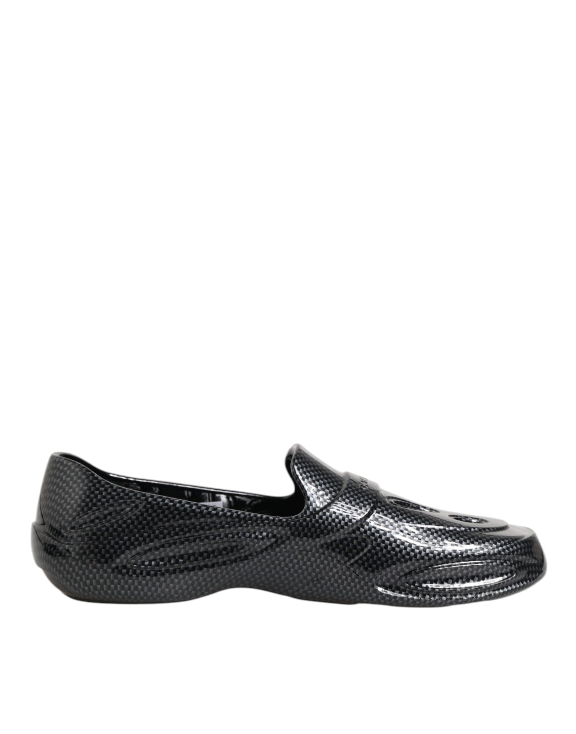 Black glossy loafer shoe