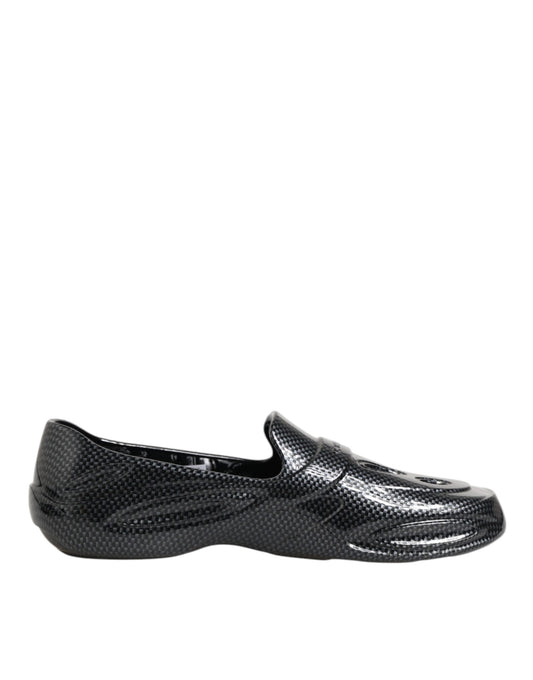 Black glossy loafer shoe