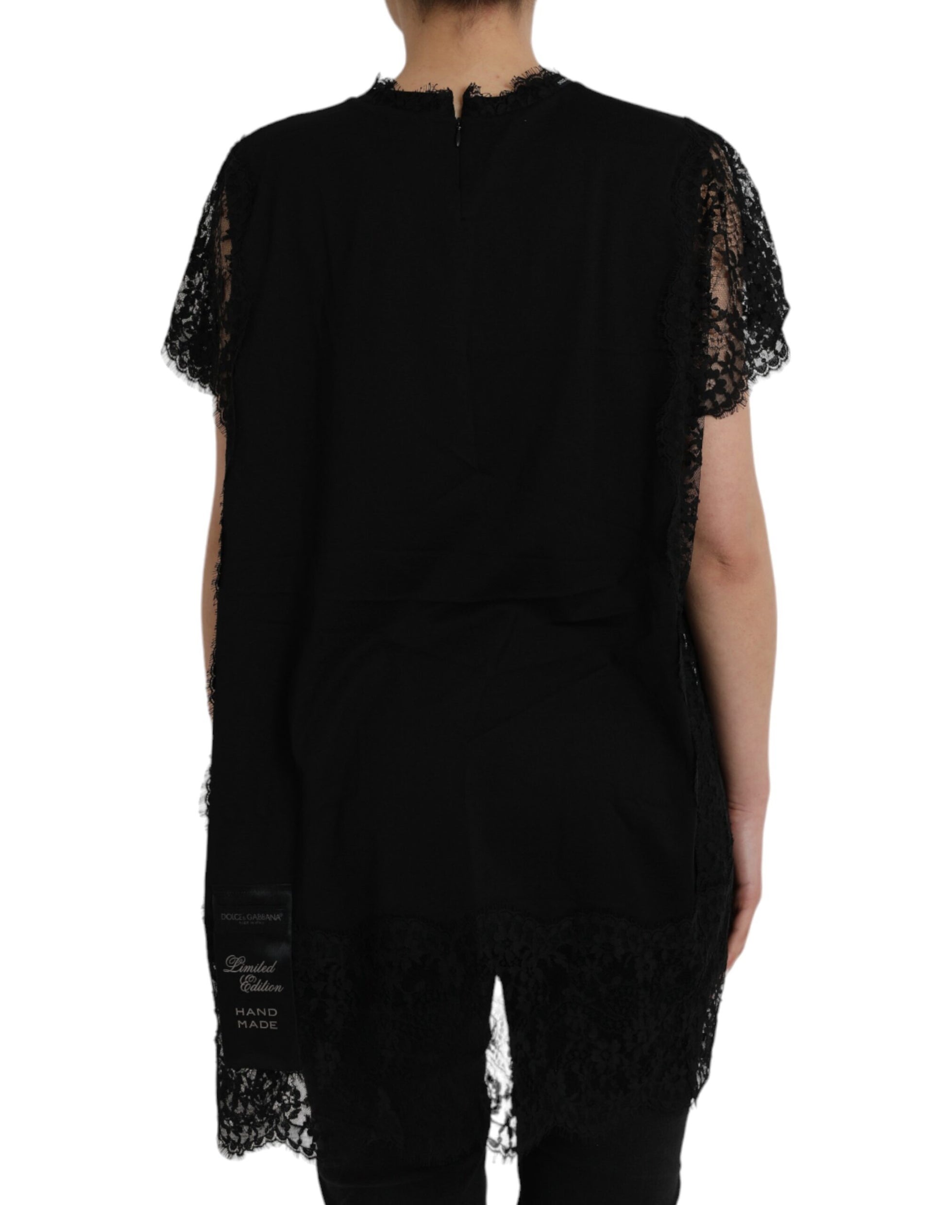 Black lace top with long sleeves