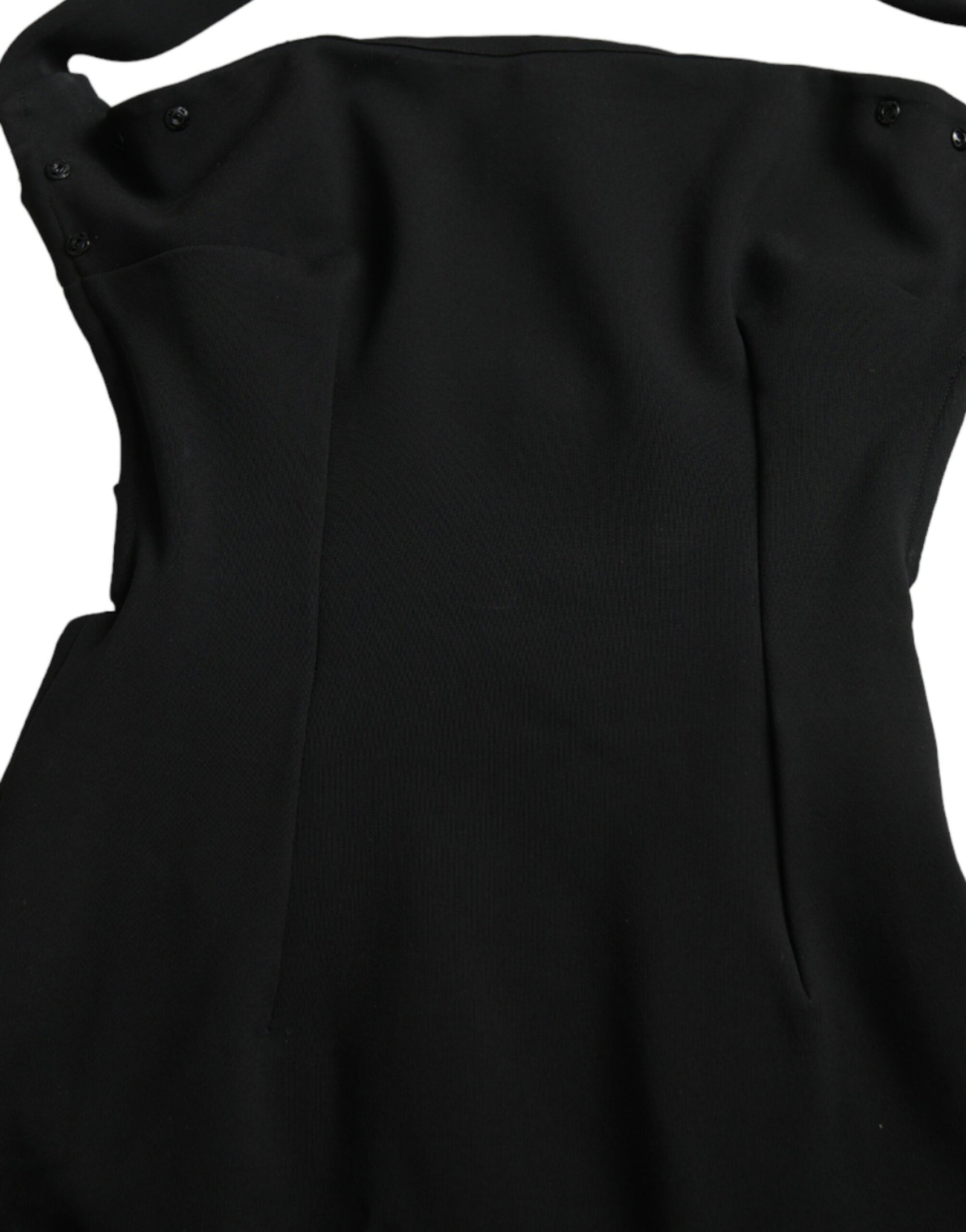 A black sheath halter sleeveless midi dress from Dolce & Gabbana