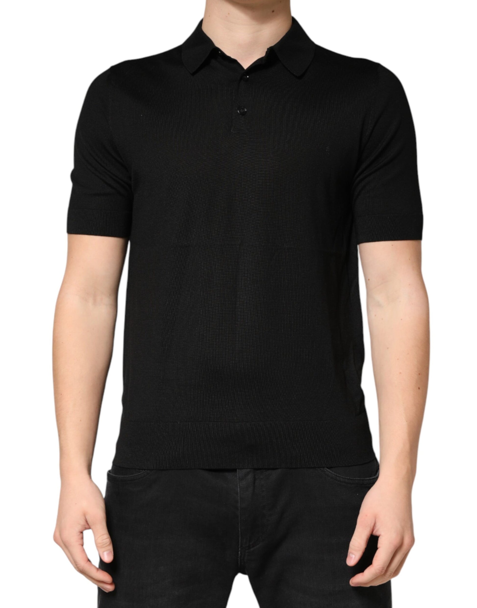 Black polo shirt on mannequin
