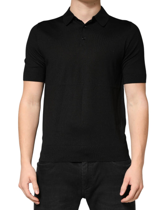 Black polo shirt on mannequin