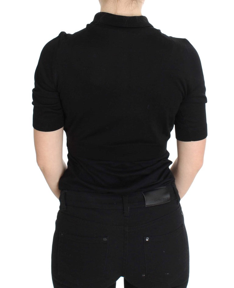 Black shirt on a person