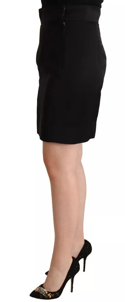 Black dress with high neckline and short sleeves