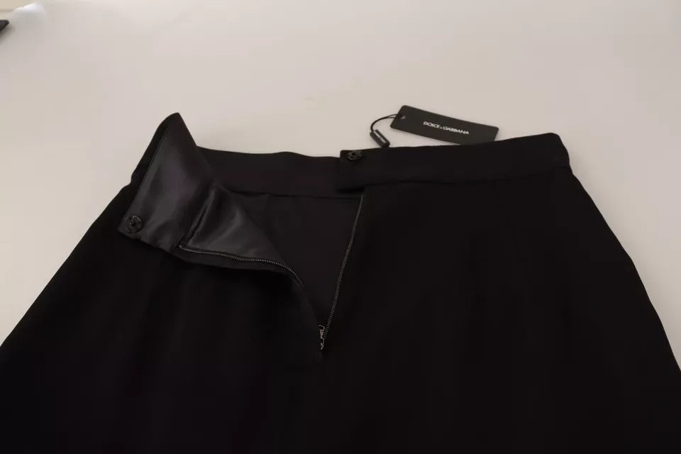 Black leather skirt with zippered front