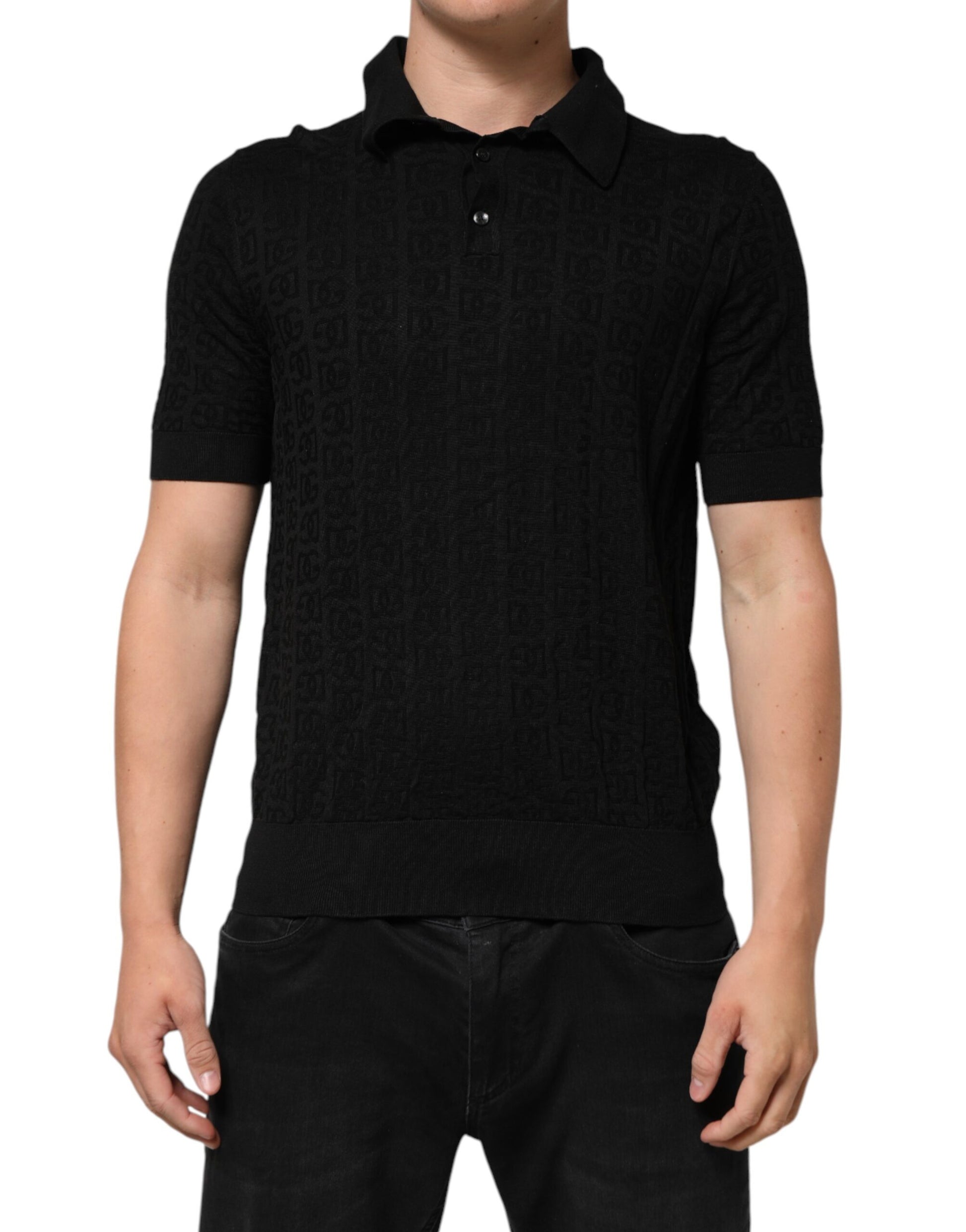 Black polo shirt on mannequin