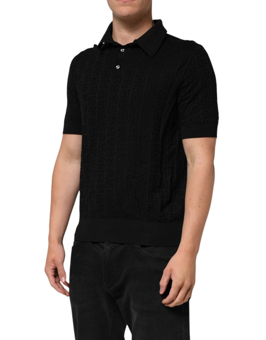 Black polo shirt on mannequin