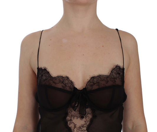 Black lace bra with bow detailing