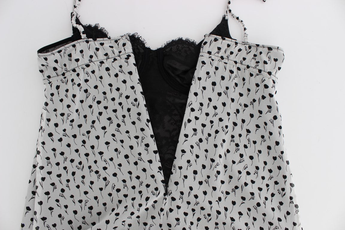 Black and white top with animal print pattern