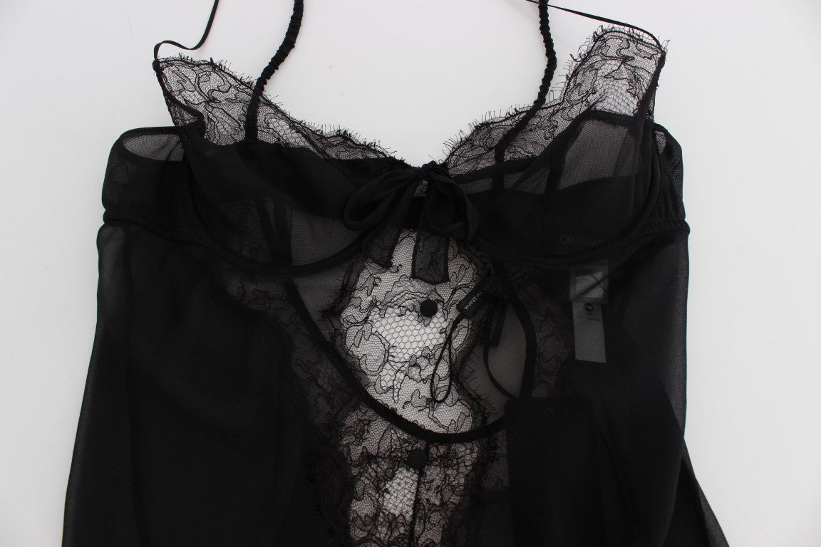 Black lace lingerie top