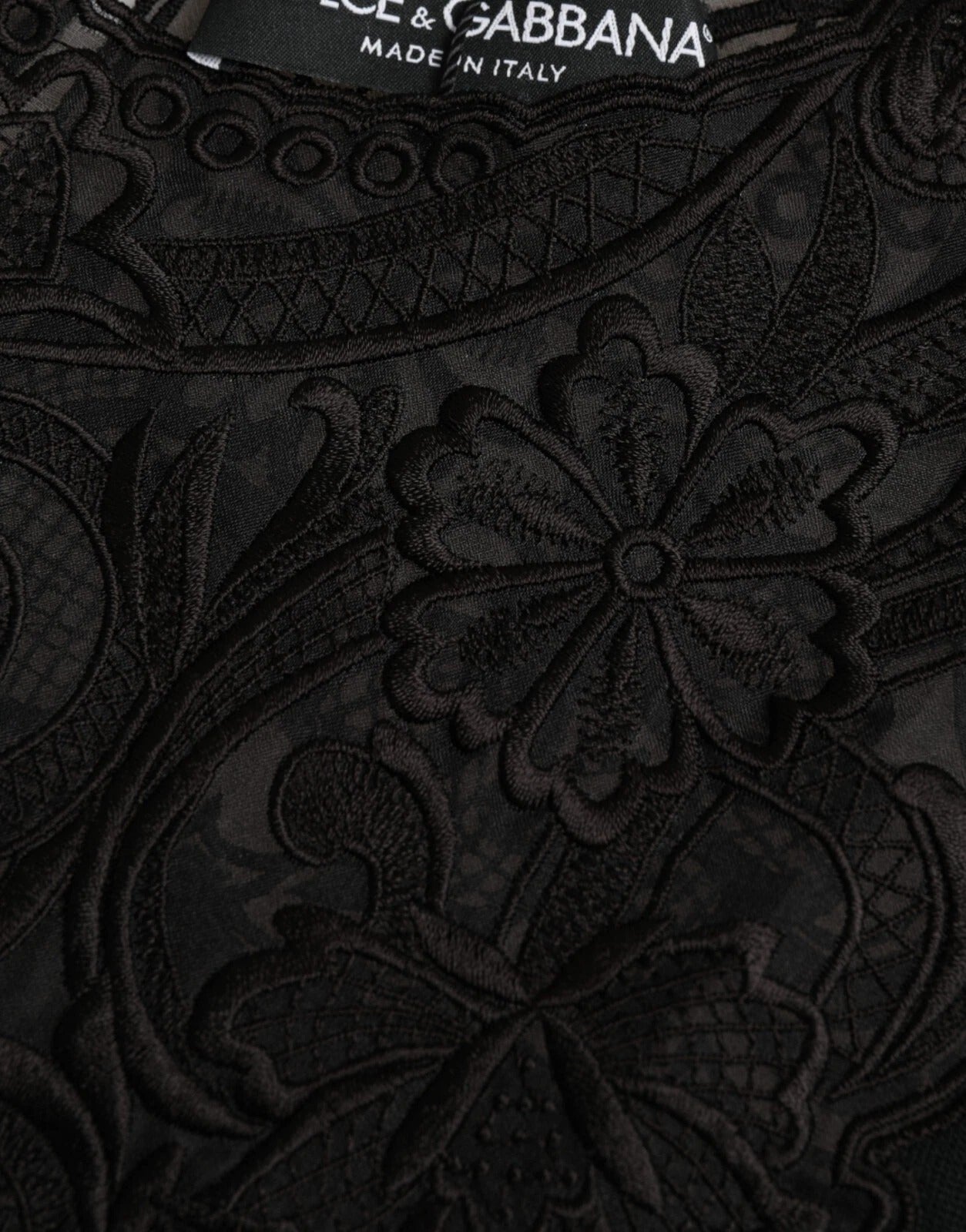 Black lace dress with floral pattern