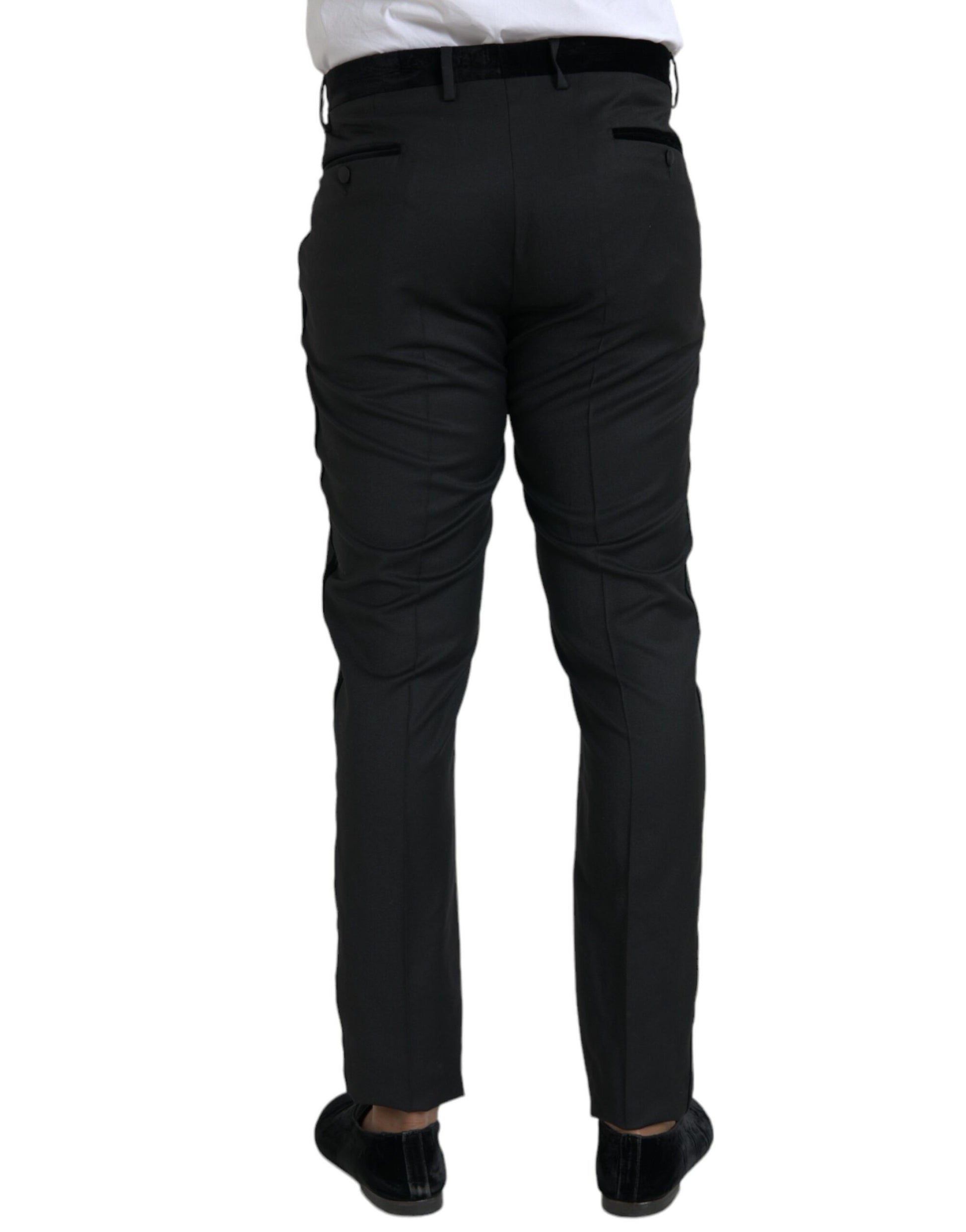 A pair of black silk men's skinny dress pants by Dolce & Gabbana