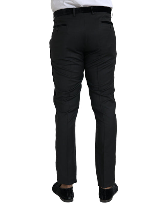 A pair of black silk men's skinny dress pants by Dolce & Gabbana