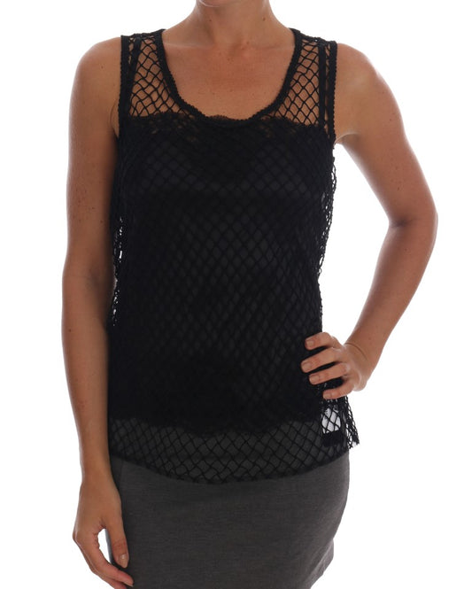 Black lace top on woman