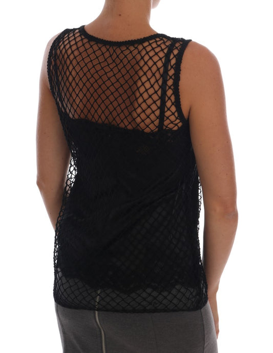 Black mesh back tank top