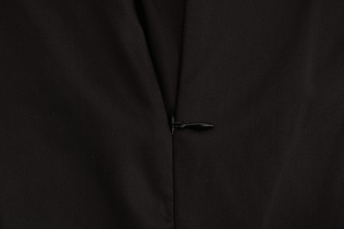 Black suit jacket with button closure