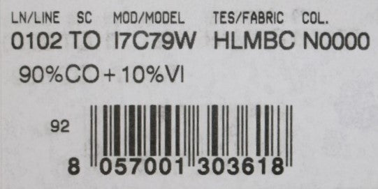 Barcode on a product label