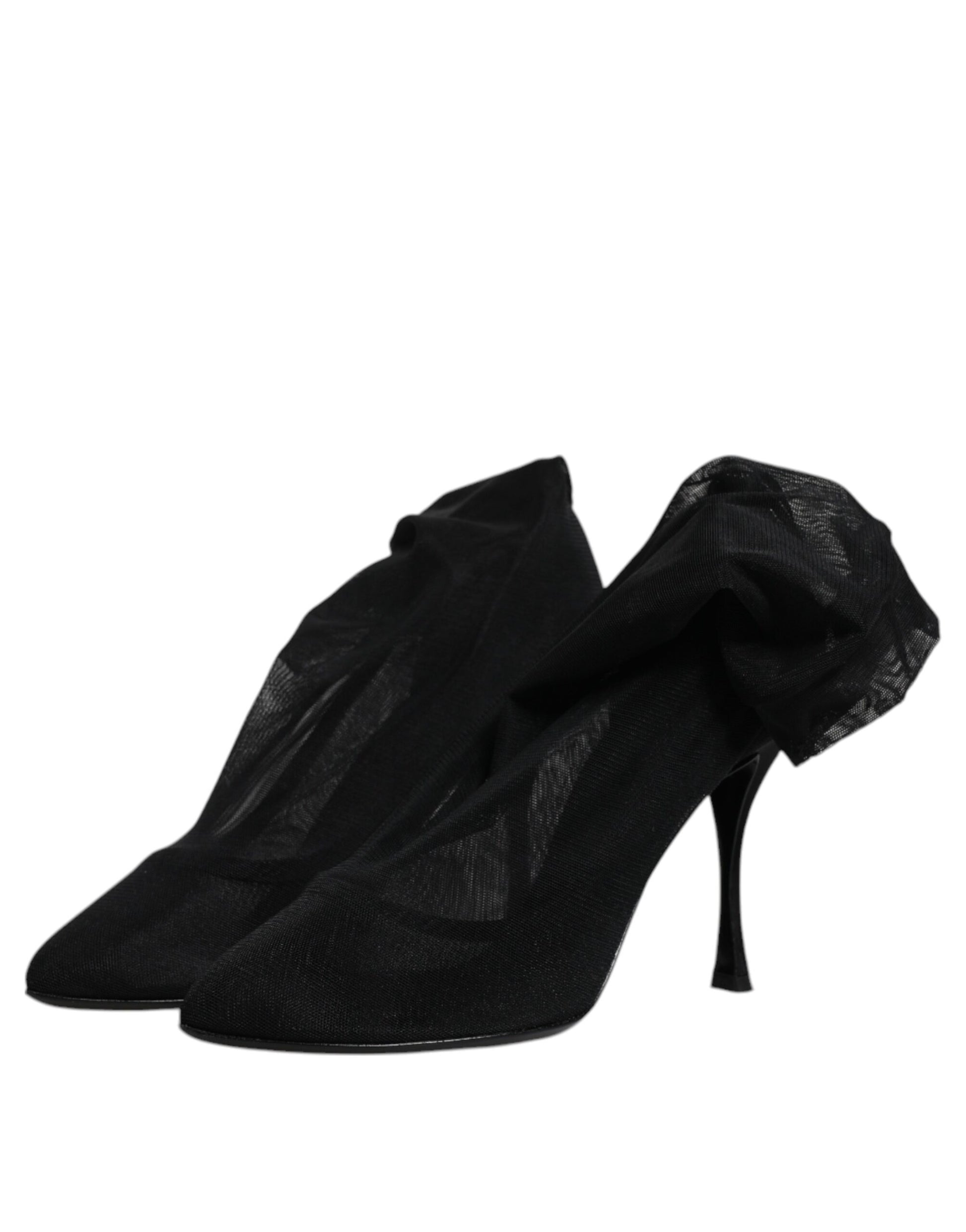 Pair of black high heel boots