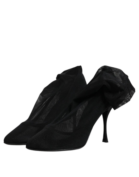 Pair of black high heel boots