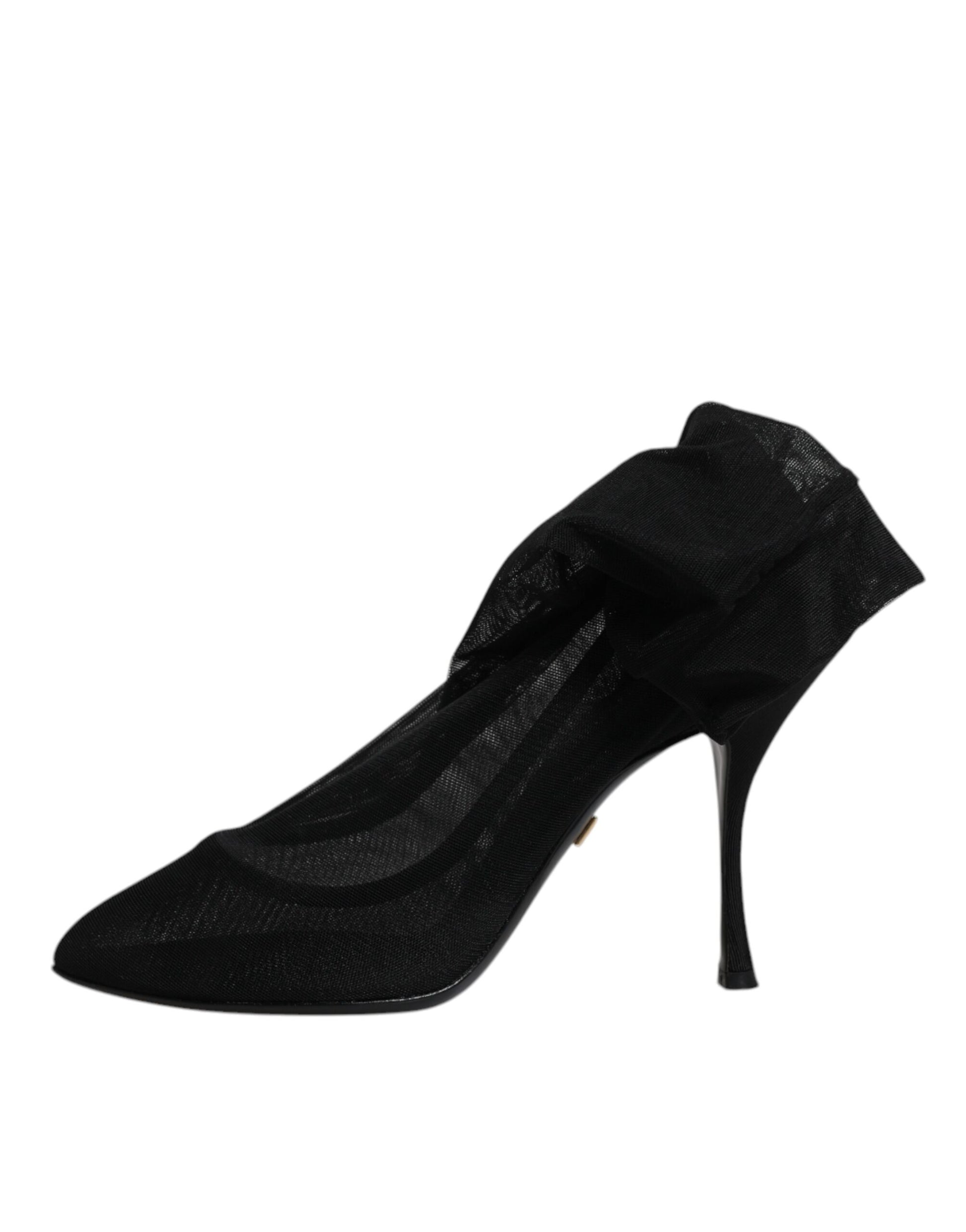 Black high heel shoe with embellishments