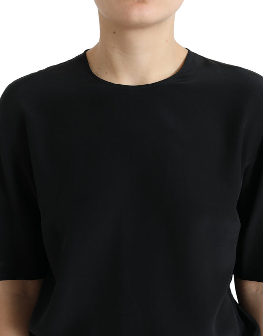 Black long sleeve shirt on a person