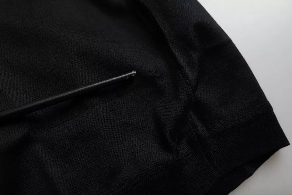 Black fabric with a hole in it