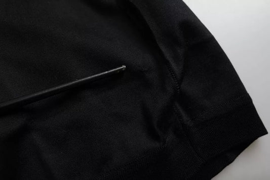 Black fabric with a hole in it