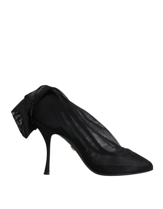 Black high heel shoe with stiletto heel