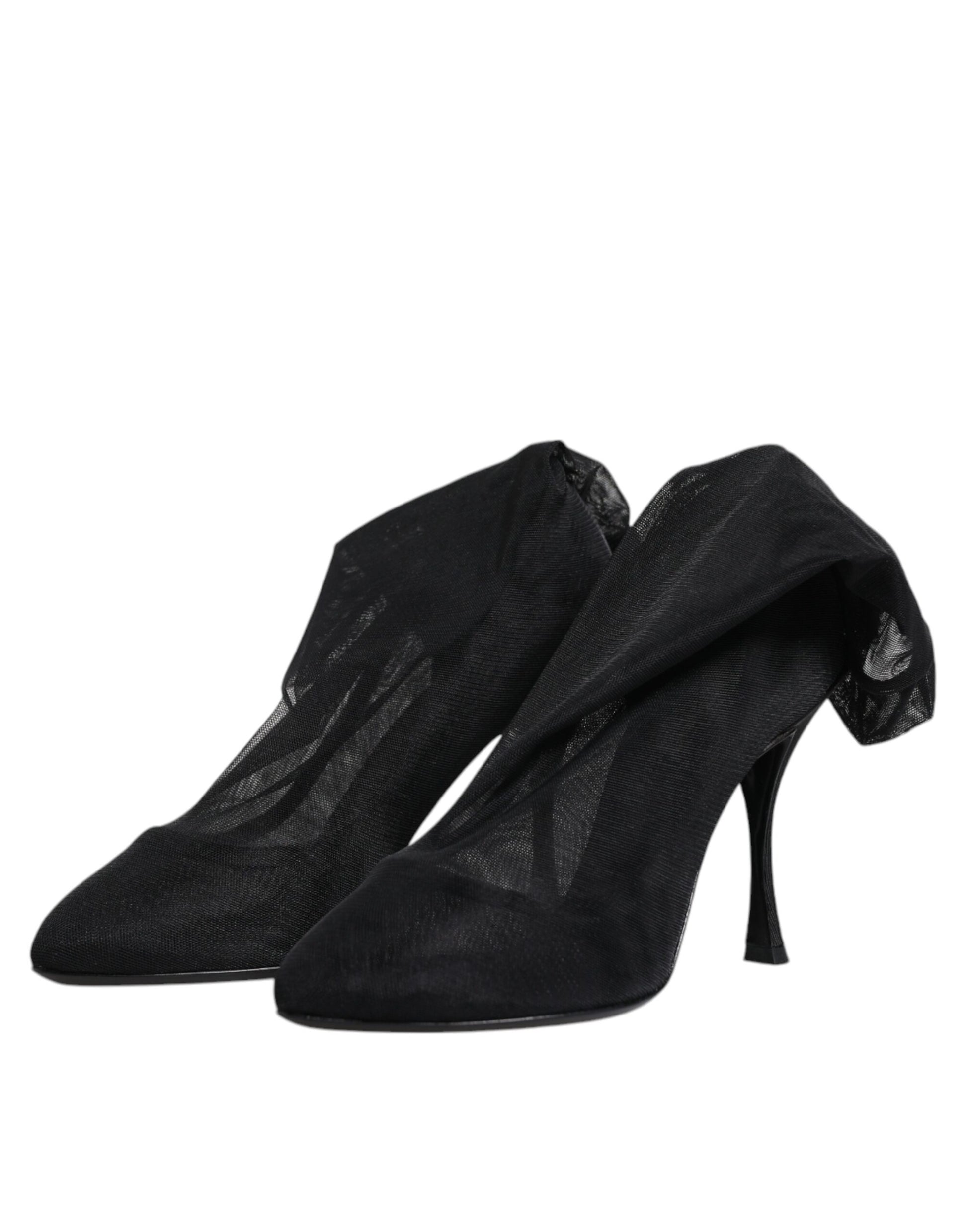 Pair of black high heel shoes