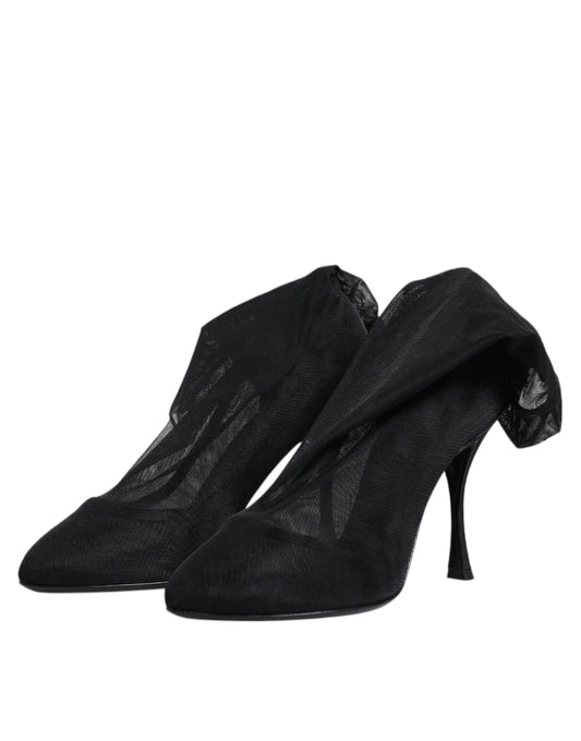 Pair of black high heel shoes