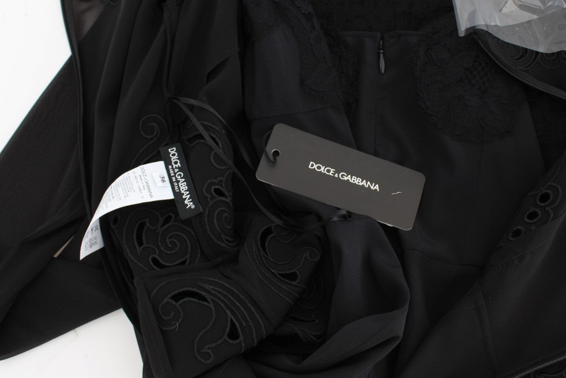 A black silk stretch sheath dress from Dolce & Gabbana