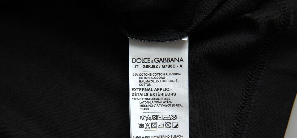 Tag on black fabric