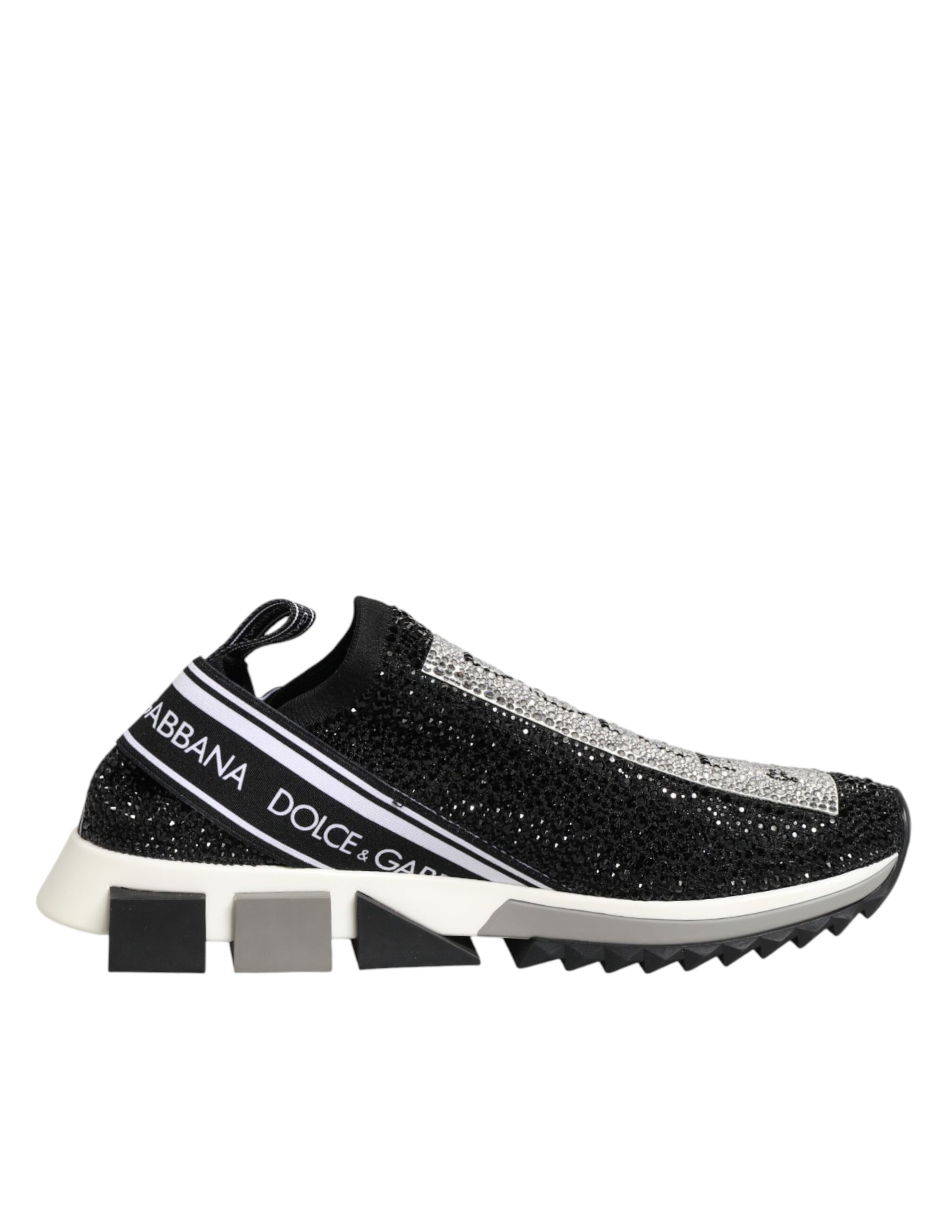 Black and white sneaker with glittery texture